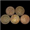 Image 1 : (5) Misc Large Cents NICELY CIRCULATED