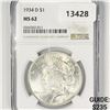 Image 1 : 1934-D Silver Peace Dollar NGC- MS62