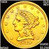 Image 1 : 1859 Old Rev $2.50 Gold Quarter Eagle UNC