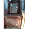Image 1 : ANTIQUE 3-DRAWER DRESSER w/2 FRAMES.