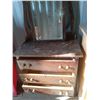 Image 2 : ANTIQUE 3-DRAWER DRESSER w/2 FRAMES.