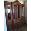 Image 1 : CHINA CABINET, WOOD (4 WIDE). SEE PHOTOS.