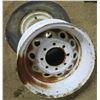 Image 8 : Wheel barrow tire, White rim, 5 liter gas can + Hazard triangle (collapsible)