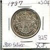 Image 1 : Canada 1937 50 cents. .500 silver. Fine.