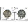 Image 1 : Canada 1940 & 1941 50 cents .800 silver
