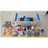 Image 1 : Bin of assorted mc donalds toys & toy cars, etc.