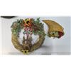 Image 2 : Door wreath + Cornucopia center piece with fruit