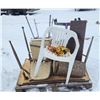 Image 1 : Pallet of assorted chairs and table with middle leaf, etc.