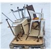 Image 5 : Pallet of assorted chairs and table with middle leaf, etc.