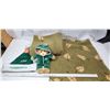 Image 1 : Set of 2, green leaf throw blankets - 4ftx3ft & Rough riders teddy bear and Christmas hat - new