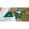 Image 2 : Set of 2, green leaf throw blankets - 4ftx3ft & Rough riders teddy bear and Christmas hat - new