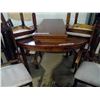 Image 5 : Large Wood Table w/ Extension & 6 Chairs - Table 54x32x32H"