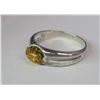 Image 1 : Sterling silver ring with yellow/amber stone
