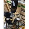 Image 2 : GOLF BAG WITH HIPPO IRONS, MACGREGOR DRIVER AND CART