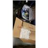 Image 1 : COOLER OF NEW BODY CREAMS LOTIONS AND BOX OF PLASTIC FORKS