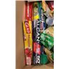 Image 2 : BOX OF FOOD ITEMS AND SERAN WRAP, ALUMINUM FOIL