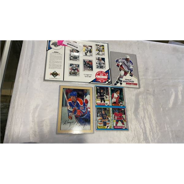 4 WAYNE GRETZKY ITEMS - LIMITED EDITION UPPER DECK SHEET UNCUT, POST CARD, BEEHIVE GRETZKY