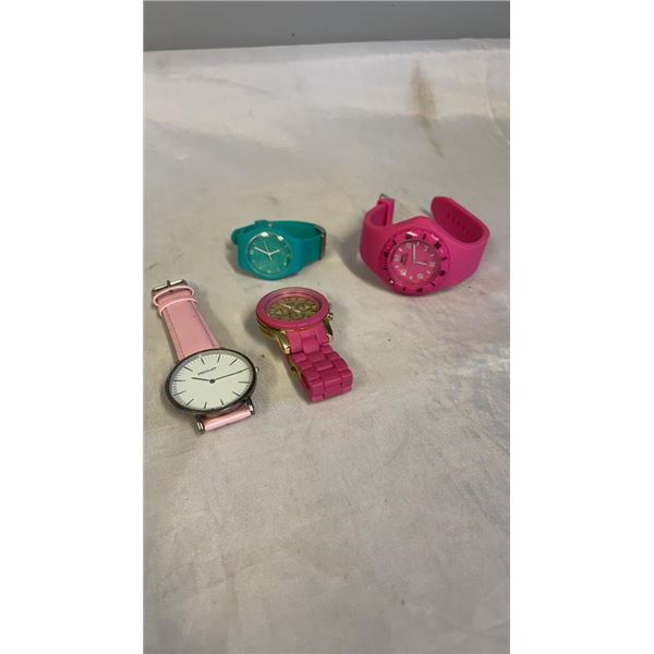 4 LADIES BRIGHTLY COLOURED WATCHES