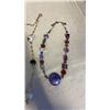 Image 2 : LOT OF CRYSTAL AND GLASS BEAD JEWLERY - 3 NECKLACES, 1 PAIR EARRINGS