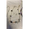 Image 6 : LOT OF CRYSTAL AND GLASS BEAD JEWLERY - 3 NECKLACES, 1 PAIR EARRINGS