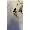 Image 8 : BAG OF MISC. GOLD TONE JEWLERY - 2 NECKLACES, KEYCHAIN, 2 PINS, AND WOOD PENDANT