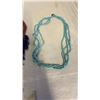 Image 4 : 2 BLUE BEAD NECKLACES AND LARGE PAIR TURQUOISE EARRINGS