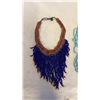 Image 7 : 2 BLUE BEAD NECKLACES AND LARGE PAIR TURQUOISE EARRINGS