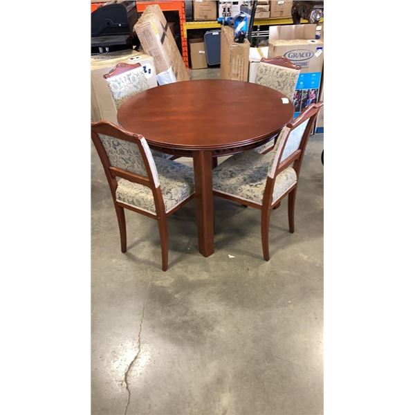 ROUND WOOD TABLE WITH 4 CHAIRS