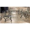 Image 1 : METAL BASE 3 PIECE GLASSTOP COFFEE TABLE SET