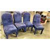 Image 1 : 4 BLUE UPHOLSTERED DINIGN CHAIRS - BEVERLEY INTERIORS CALIFORNIA