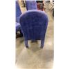 Image 4 : 4 BLUE UPHOLSTERED DINIGN CHAIRS - BEVERLEY INTERIORS CALIFORNIA
