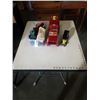 Image 1 : NYLINT FIRE TRUCK, FISHER PRICE PCOKET CAMERA TOY AND TRAY OF HO SCALE TRAIN CARS AND RAIL