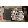 Image 1 : 3 MODERN LED LIGHT FIXTURES -ONE VANITY, TWO HALLWAY-  AND MCBRINE VINTAGE BRIEFCASE