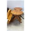 Image 5 : 4 WOOD VASES, 2 WOOD KIDS STOOL, WOOD CARRYING TRAY, MINI CROCK POT