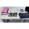Image 1 : TABLET SLEEVES, NEW PUZZLE, MICROPHONE, 2 PAIRS OF JEANS SIZE 3 AND SIZE 34