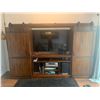 Image 2 : MODERN ENTERTAINMENT UNIT WITH SLIDING BARN DOORS