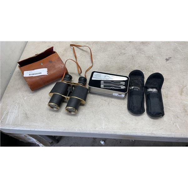 KARL KAIN BINOCULARS AND 3 MULTITOOLS