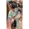 Image 2 : WOOD DISPLAY CASE WITH DOLLS - 33 INCHES TALL