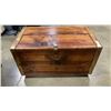 Image 2 : WOOD TRUNK WITH BRASS ACCENTS
