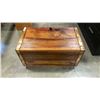 Image 4 : WOOD TRUNK WITH BRASS ACCENTS