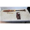 Image 1 : CARVED EASTERN HEAD WITH FIRST NATION PADDLE AND DAGGER