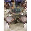 Image 2 : ROUND GLASS TOP TABLE AND 4 METAL CHAIRS