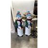 Image 1 : 2 FOUR FOOT SNOW MEN WITH 2 REINDEER NEEDING REPAIR