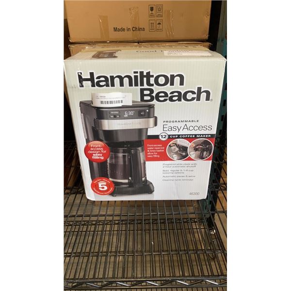 HAMILTON BEACH PROGRAMMABLE EASY ACCESS 12 CUP COFFEE MAKER - TESTED WORKING, RETAIL $89