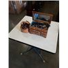 Image 1 : JEWELRY BOX AND WOVEN BASKET OF 36 NEW LEATHER BRACELETS