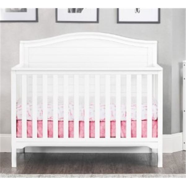 AS NEW FOREVER ECLECTIC COMVERTIBLE CRIB WITH KIDI COMFORT MATTRESS, RETAIL $549