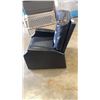 Image 2 : BLACK LEATHER BUTTONBACK RECLINER ARMCHAIR
