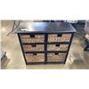 Image 1 : RUSTIC 6 DRAWER STORAGE UNIT WITH WOVEN DRAWERS