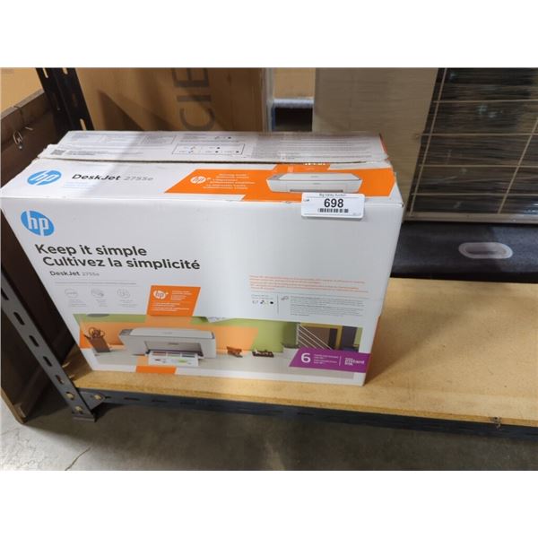 HP DESKJET 2755e PRINTER WORKING NO INK, RETAIL $104