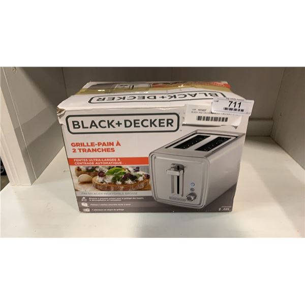 BLACK AND DECKER 2 SLICE TOASTER - TESTED WORKING